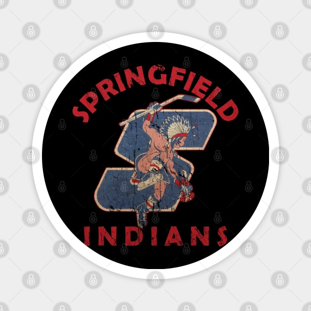 Springfield Indians Hockey 1974Retro Vintage Magnet by LEMESGAKPROVE